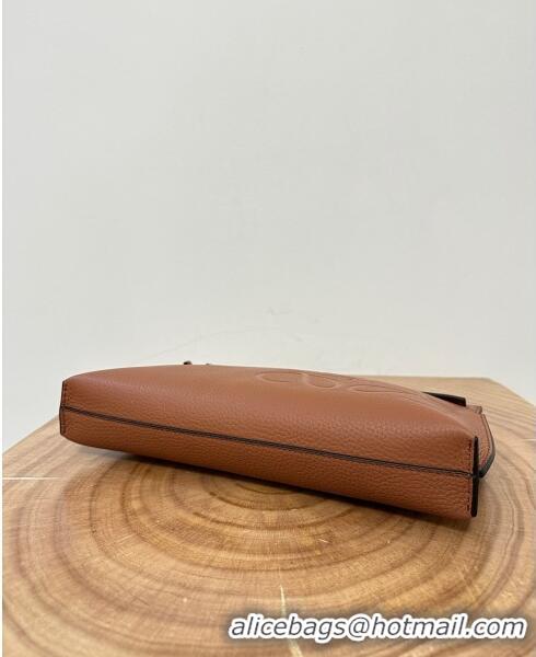 Traditional Specials Loewe T Pouch in Grained Calfskin L2701 Brown 2023 TOP