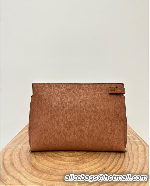 Traditional Specials Loewe T Pouch in Grained Calfskin L2701 Brown 2023 TOP