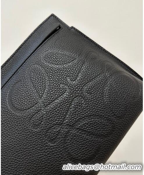 Inexpensive Loewe T Pouch in Grained Calfskin L2701 Black 2023 TOP