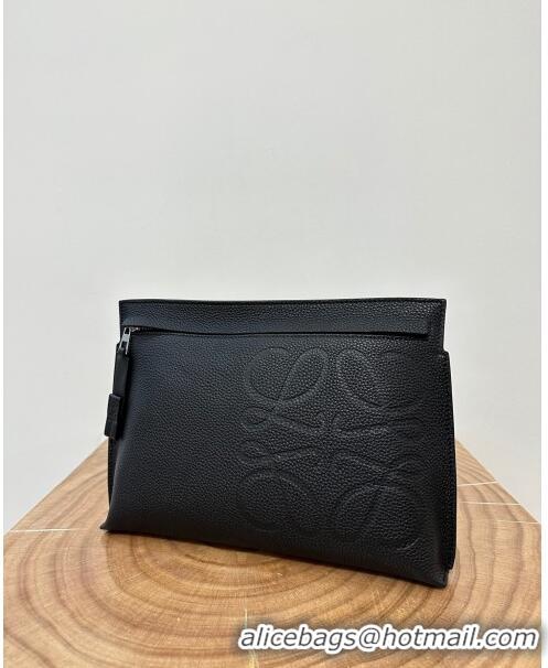 Inexpensive Loewe T Pouch in Grained Calfskin L2701 Black 2023 TOP