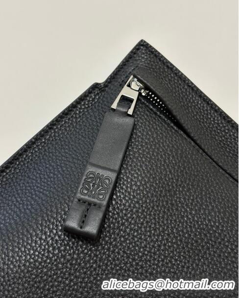 Inexpensive Loewe T Pouch in Grained Calfskin L2701 Black 2023 TOP