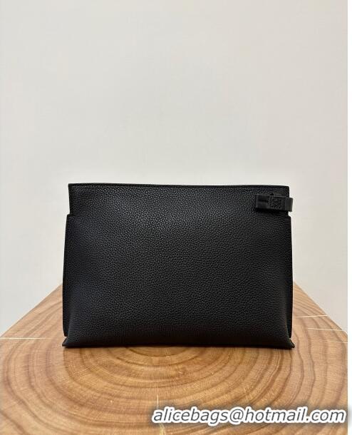 Inexpensive Loewe T Pouch in Grained Calfskin L2701 Black 2023 TOP