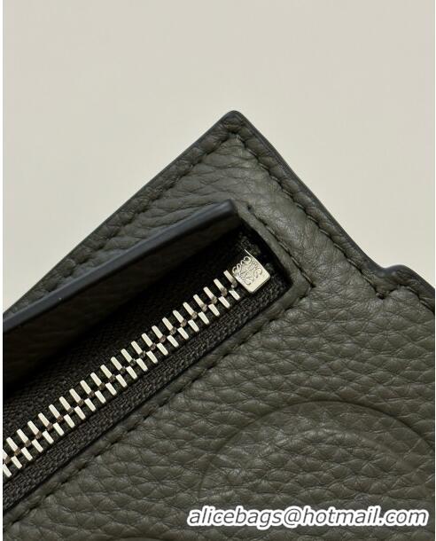 Promotional Loewe T Pouch in Grained Calfskin L2701 Khaki Green 2023 TOP