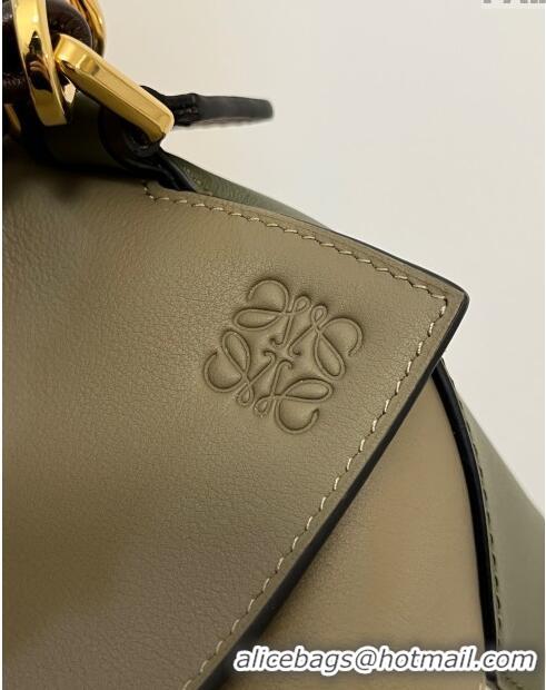 Grade Design Loewe Small Puzzle Bag in Classic Calfskin 9037L Green/Beige 2023 TOP