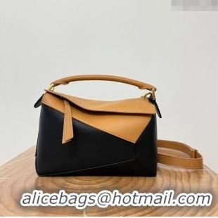 Discount Loewe Small Puzzle Bag in Classic Calfskin 9311L Black/Brown 2023 TOP