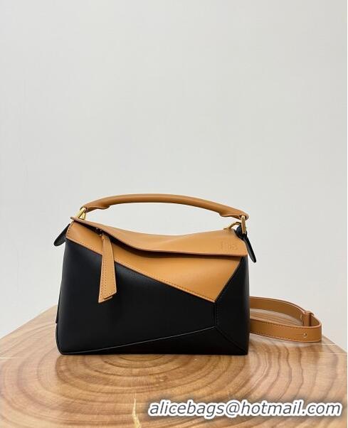 Discount Loewe Small Puzzle Bag in Classic Calfskin 9311L Black/Brown 2023 TOP