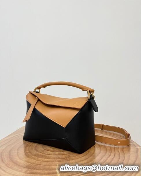 Discount Loewe Small Puzzle Bag in Classic Calfskin 9311L Black/Brown 2023 TOP