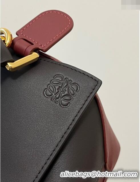 Trendy Design Loewe Small Puzzle Bag in Classic Calfskin 9311L Black/Burgundy 2023 TOP