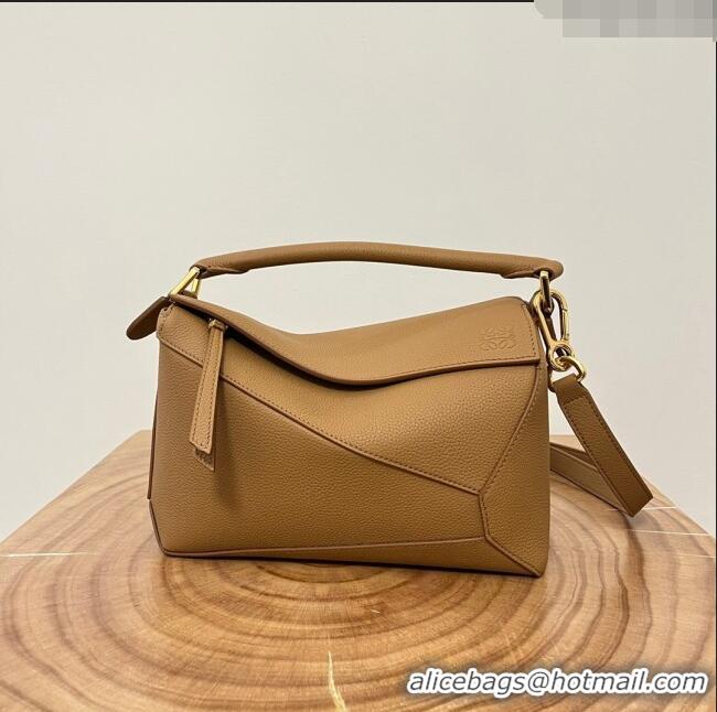 Super Quality Loewe Small Puzzle Bag in Soft Grained Calfskin 8010L Toffee 2023 TOP