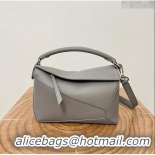 Low Cost Loewe Small Puzzle Bag in Soft Grained Calfskin 8010L Pearl Grey 2023 TOP