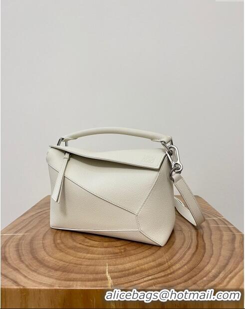 Promotional Loewe Small Puzzle Bag in Soft Grained Calfskin 8010L White 2023 TOP