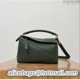 Promotional Loewe Small Puzzle Bag in Classic Calfskin 9311L Bottle Green 2023 TOP