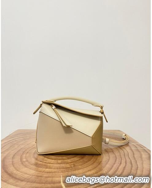 Top Quality Loewe Mini Puzzle Bag in Classic Calfskin 9310L Off-white/Beige 2023 TOP