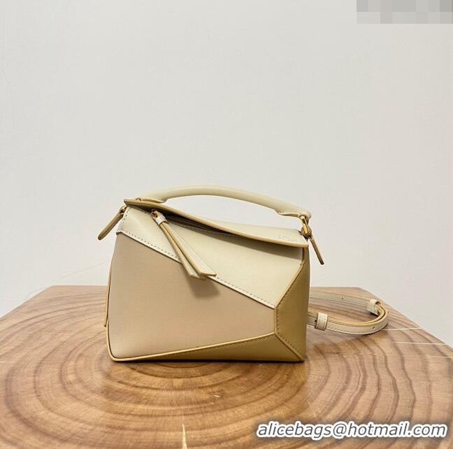 Top Quality Loewe Mini Puzzle Bag in Classic Calfskin 9310L Off-white/Beige 2023 TOP