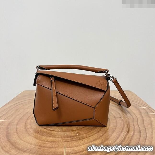 Super Quality Loewe Mini Puzzle Bag in Classic Calfskin 9310L Caramel 2023 TOP