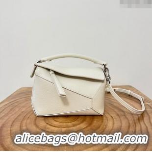 Shop Grade Loewe Mini Puzzle Bag in Soft Grained Calfskin 9310L White 2023 TOP