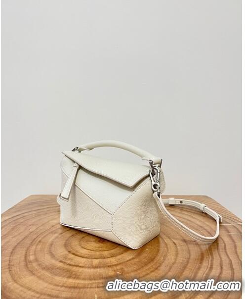 Shop Grade Loewe Mini Puzzle Bag in Soft Grained Calfskin 9310L White 2023 TOP