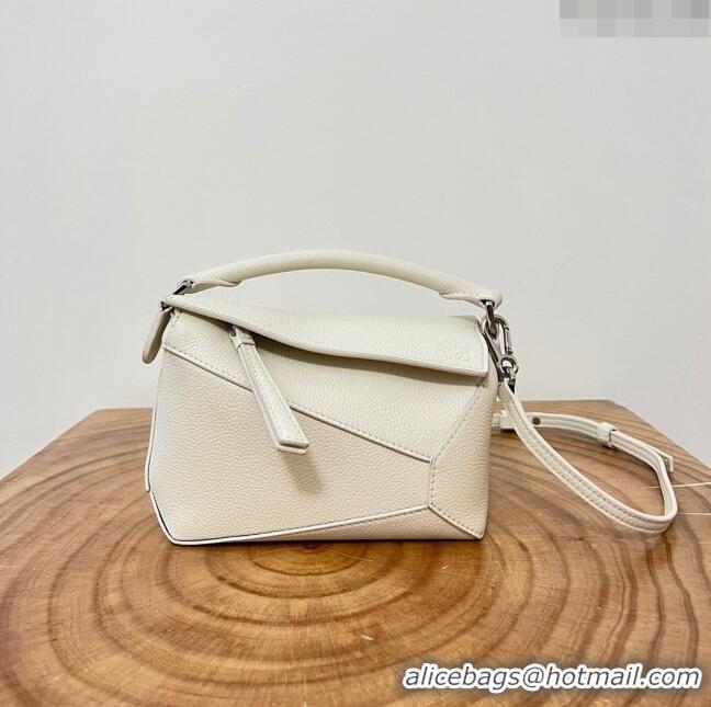 Shop Grade Loewe Mini Puzzle Bag in Soft Grained Calfskin 9310L White 2023 TOP