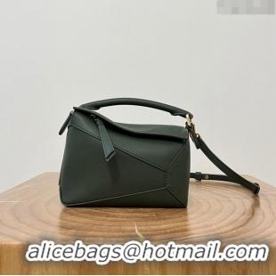 Best Price Loewe Mini Puzzle Bag in Classic Calfskin 9310L Bottle Green 2023 TOP