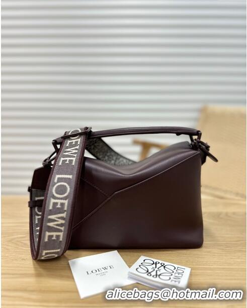 Grade Design Loewe Small Puzzle Bag in Satin Calfskin 9001L Burgundy 2023 TOP