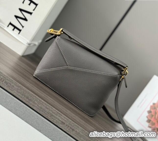 Super Quality Loewe Mini Puzzle Edge bag in Grained Calfskin 062312 Coffee Grey 2023