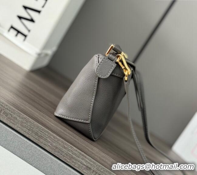 Super Quality Loewe Mini Puzzle Edge bag in Grained Calfskin 062312 Coffee Grey 2023