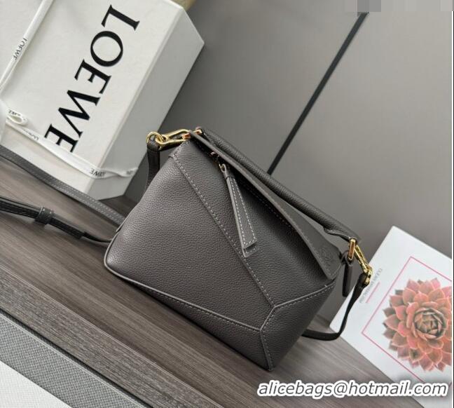 Super Quality Loewe Mini Puzzle Edge bag in Grained Calfskin 062312 Coffee Grey 2023