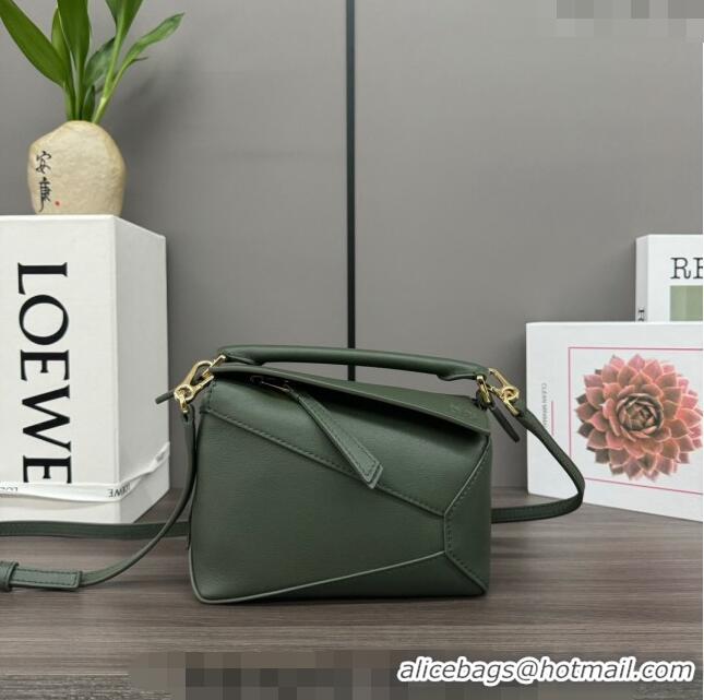 Promotional Loewe Mini Puzzle Edge bag in Grained Calfskin 062312 Green 2023