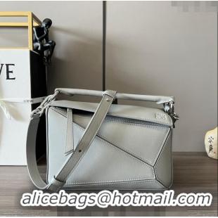 Good Quality Loewe Small Puzzle Edge bag in Classic Calfskin 261801 Pearl Grey 2023