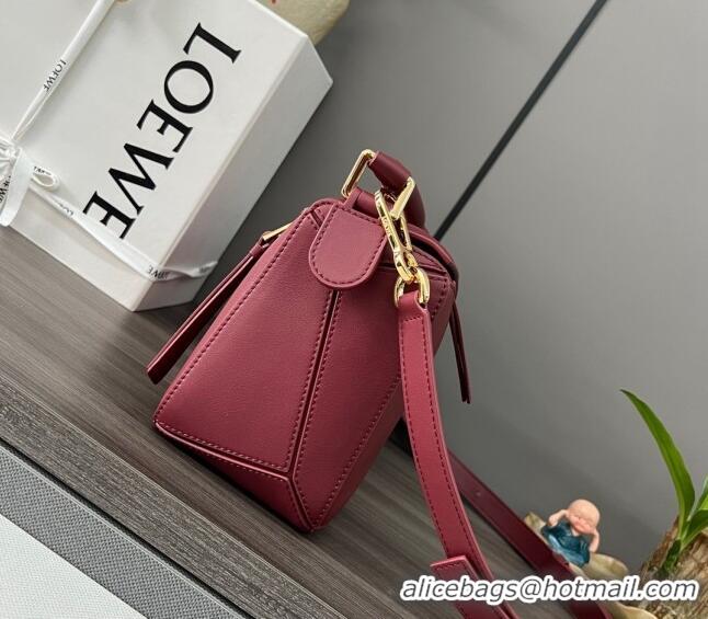 Buy Discount Loewe Small Puzzle Edge bag in Classic Calfskin 261801 Burgundy 2023