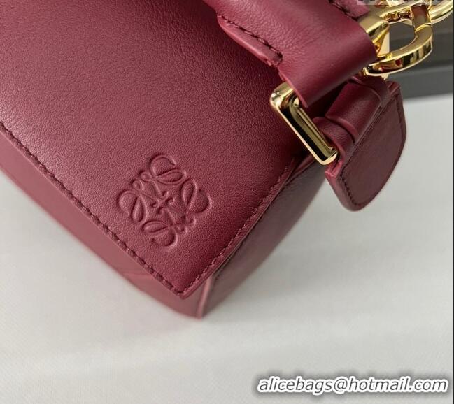 Buy Discount Loewe Small Puzzle Edge bag in Classic Calfskin 261801 Burgundy 2023