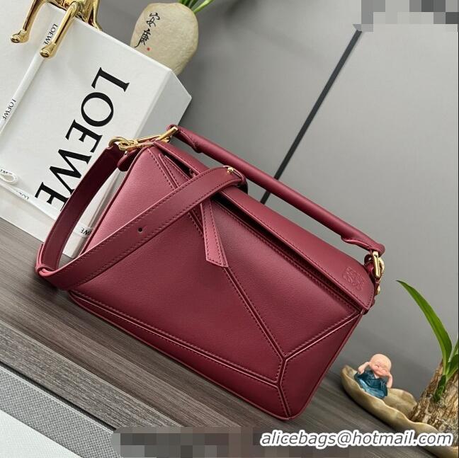 Buy Discount Loewe Small Puzzle Edge bag in Classic Calfskin 261801 Burgundy 2023