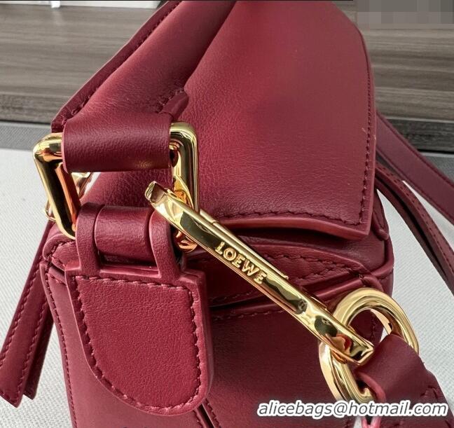 Buy Discount Loewe Small Puzzle Edge bag in Classic Calfskin 261801 Burgundy 2023