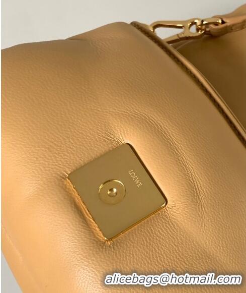 Good Taste Loewe Mini Puffer Goya bag in shiny nappa lambskin LE9141 Camel Yellow 2023