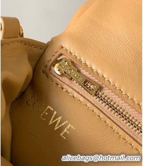 Good Taste Loewe Mini Puffer Goya bag in shiny nappa lambskin LE9141 Camel Yellow 2023