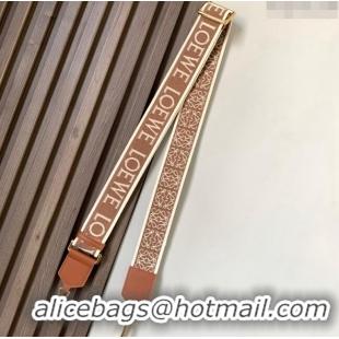 Good Product Loewe Anagram strap in jacquard and calfskin 4x134cm L9122 Brown 2023