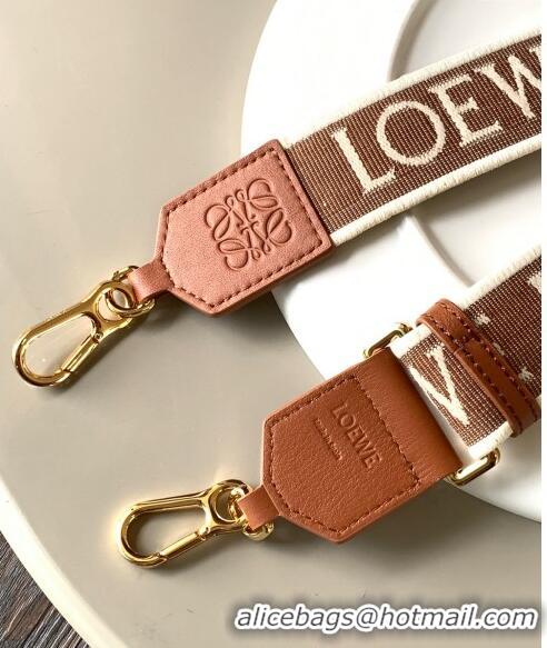 Good Product Loewe Anagram strap in jacquard and calfskin 4x134cm L9122 Brown 2023