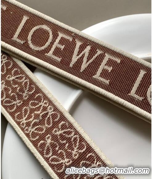 Good Product Loewe Anagram strap in jacquard and calfskin 4x134cm L9122 Brown 2023