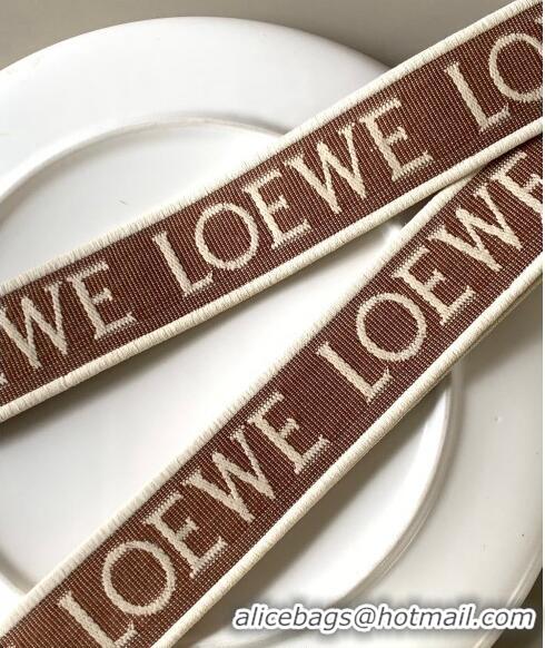 Good Product Loewe Anagram strap in jacquard and calfskin 4x134cm L9122 Brown 2023