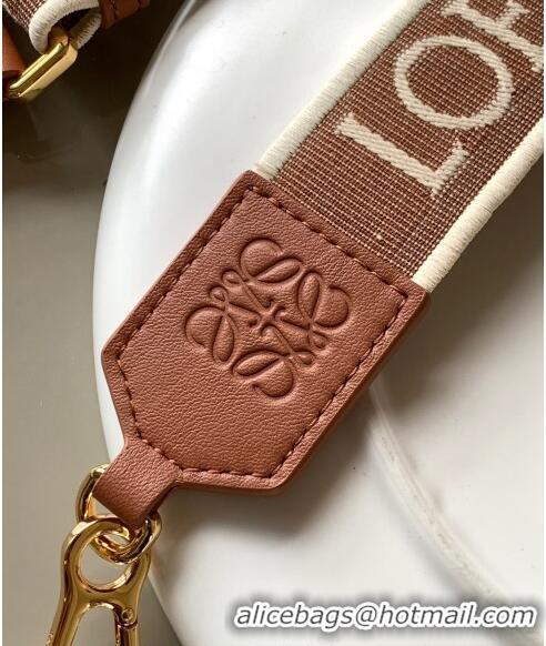 Good Product Loewe Anagram strap in jacquard and calfskin 4x134cm L9122 Brown 2023