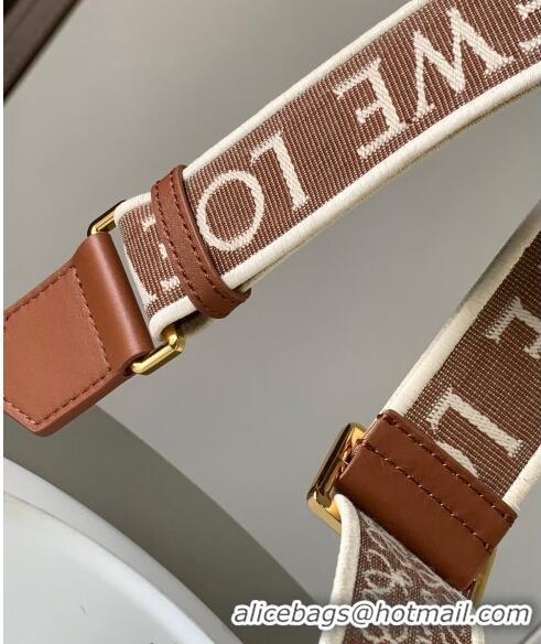 Good Product Loewe Anagram strap in jacquard and calfskin 4x134cm L9122 Brown 2023