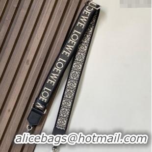 Well Crafted Loewe Anagram strap in jacquard and calfskin 4x134cm L9122 Black 2023