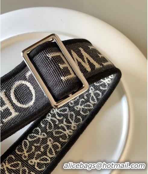 Well Crafted Loewe Anagram strap in jacquard and calfskin 4x134cm L9122 Black 2023