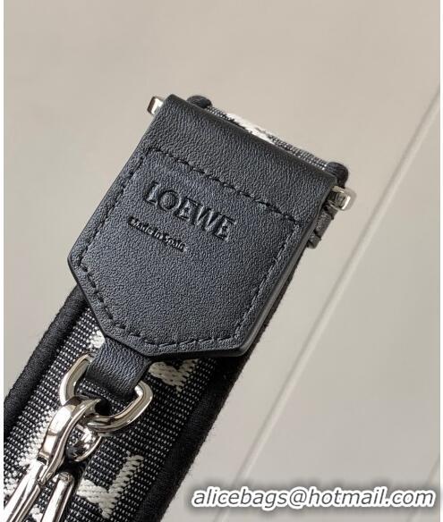 Well Crafted Loewe Anagram strap in jacquard and calfskin 4x134cm L9122 Black 2023