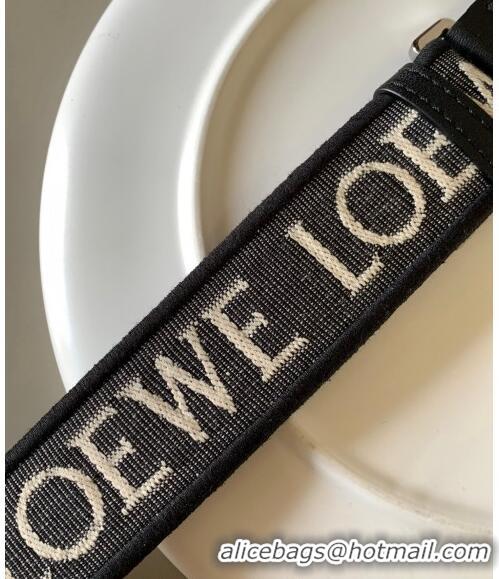 Well Crafted Loewe Anagram strap in jacquard and calfskin 4x134cm L9122 Black 2023