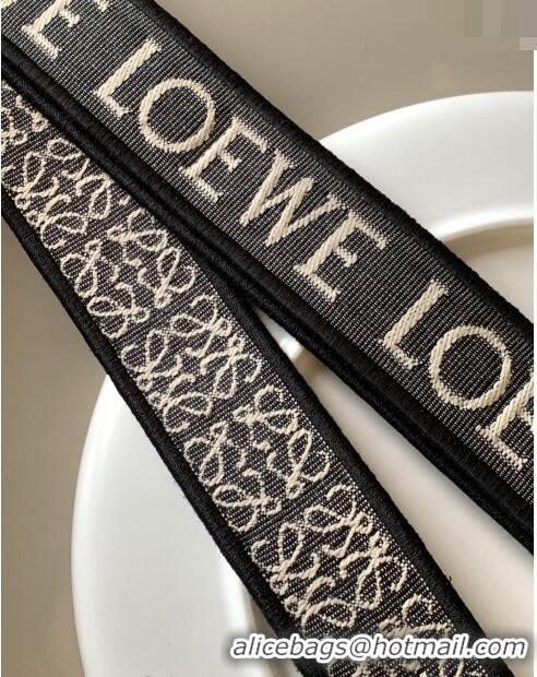 Well Crafted Loewe Anagram strap in jacquard and calfskin 4x134cm L9122 Black 2023