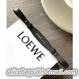 Trendy Design Loewe Branded short strap in classic calfskin 2x55.5cm L9124 Black 2023