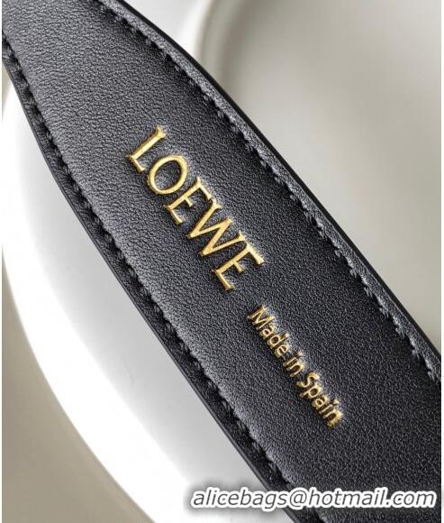 Trendy Design Loewe Branded short strap in classic calfskin 2x55.5cm L9124 Black 2023