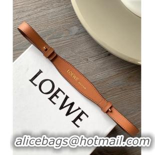 Well Crafted Loewe Branded short strap in classic calfskin 2x55.5cm L9124 Brown 2023