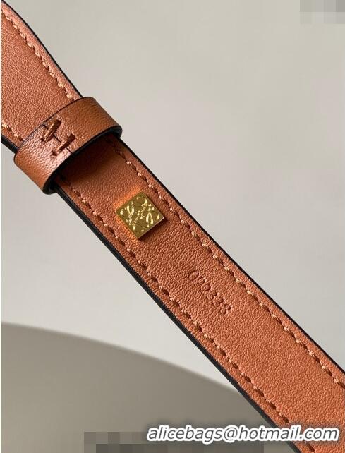 Well Crafted Loewe Branded short strap in classic calfskin 2x55.5cm L9124 Brown 2023